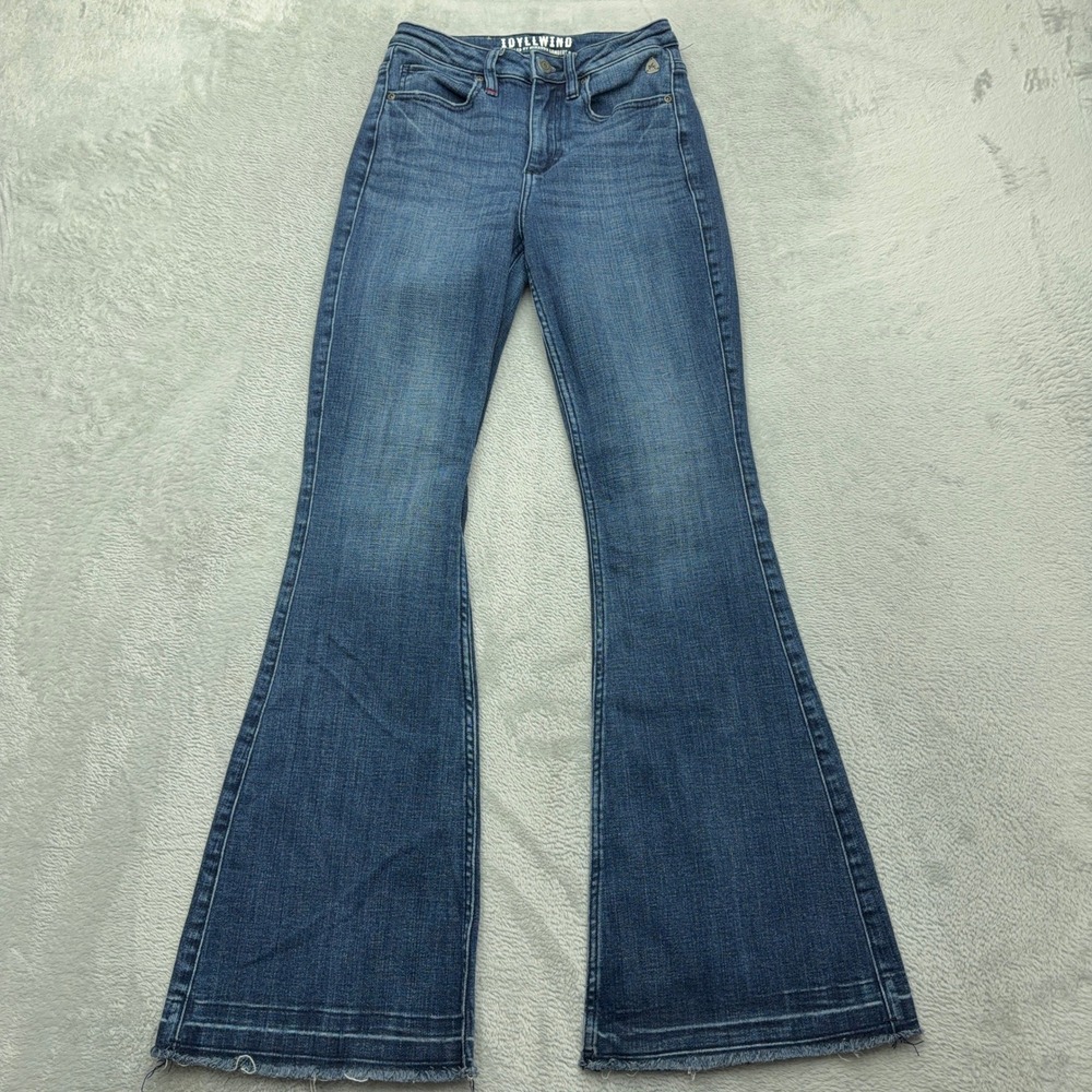 Idyllwind Jeans Womens 0 Blue Miranda Lambert Flare Raw Hem Stretch Denim Pants